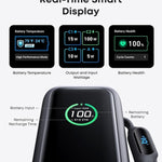 Anker Power Bank para Laptop de 25,000 mAh con 3 Puertos USB-C de 100W, Cables Integrados y Retráctiles, Carga Múltiple para iPhone 16/15, MacBook, Samsung y más