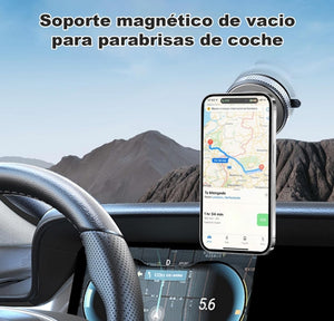Gahenwo Soporte Magnético para Teléfono Celular, Mini Soporte de Coche con Vacío Adsorción Y Anillo Magnético para Todos iPhone y Android, para Ventana/Pantalla/Cinta de Correr/Espejo/Superficie Lisa