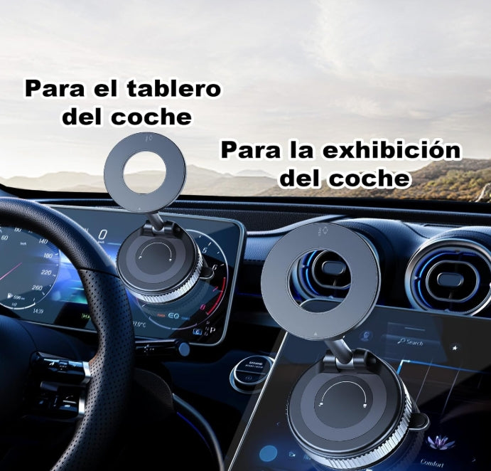 Gahenwo Soporte Magnético para Teléfono Celular, Mini Soporte de Coche con Vacío Adsorción Y Anillo Magnético para Todos iPhone y Android, para Ventana/Pantalla/Cinta de Correr/Espejo/Superficie Lisa
