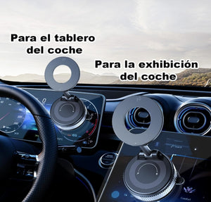 Gahenwo Soporte Magnético para Teléfono Celular, Mini Soporte de Coche con Vacío Adsorción Y Anillo Magnético para Todos iPhone y Android, para Ventana/Pantalla/Cinta de Correr/Espejo/Superficie Lisa