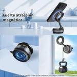 Gahenwo Soporte Magnético para Teléfono Celular, Mini Soporte de Coche con Vacío Adsorción Y Anillo Magnético para Todos iPhone y Android, para Ventana/Pantalla/Cinta de Correr/Espejo/Superficie Lisa