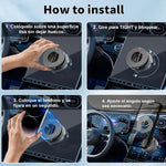 Gahenwo Soporte Magnético para Teléfono Celular, Mini Soporte de Coche con Vacío Adsorción Y Anillo Magnético para Todos iPhone y Android, para Ventana/Pantalla/Cinta de Correr/Espejo/Superficie Lisa