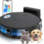 Kewbily Robot Aspirador y Mopa 2 en 1 con Navegación LiDAR, Diseño Delgado, Succión de 9000 Pa, Ideal para Mascotas, Alfombras y Pisos Duros, Mapeo Inteligente por App