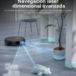 Kewbily Robot Aspirador y Mopa 2 en 1 con Navegación LiDAR, Diseño Delgado, Succión de 9000 Pa, Ideal para Mascotas, Alfombras y Pisos Duros, Mapeo Inteligente por App