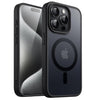 JETech Funda Magnética para iPhone 15 Pro MAX 6.7 Pulgadas Compatible con MagSafe, Carcasa Translúcida Mate Trasera Fina Antigolpes (Negro)
