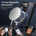 JETech Funda Magnética para iPhone 15 Pro MAX 6.7 Pulgadas Compatible con MagSafe, Carcasa Translúcida Mate Trasera Fina Antigolpes (Negro)