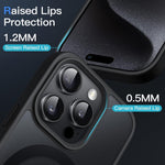 JETech Funda Magnética para iPhone 15 Pro MAX 6.7 Pulgadas Compatible con MagSafe, Carcasa Translúcida Mate Trasera Fina Antigolpes (Negro)
