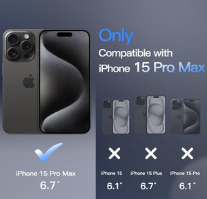 JETech Funda Magnética para iPhone 15 Pro MAX 6.7 Pulgadas Compatible con MagSafe, Carcasa Translúcida Mate Trasera Fina Antigolpes (Negro)